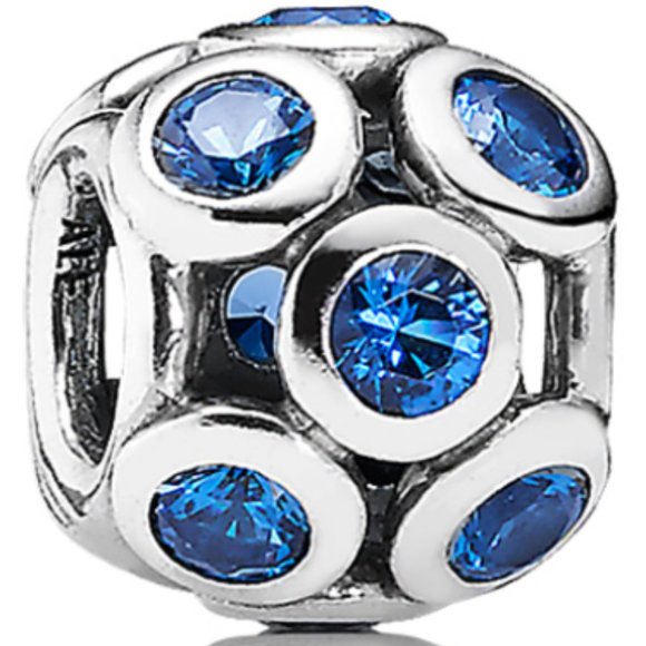 Pandora Authentic Whimsical Lights Blue Crystal Retired Sterling Silver Charm - Picture 1 of 7